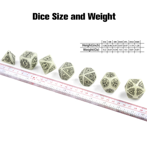 Ensemble de dés en résine, lot de 7 pièces de grande taille 25mm, brillent dans la nuit, pour cordon et donuts, vente en gros - Product Image 2