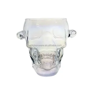 Groothandel glaswerk ijsemmer-Iriserende Hand Made Grote Volume Schedel Glas Ijs Emmer Custom Design