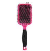 Brosse à cheveux personnalisée rose léopard peigne couleur unie salon de beauté professionnel grande palette carrée airbag massage du cuir chevelu