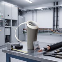 Selubung Kabel Silikon Cair Diameter Besar 20mm, Rasio Susut 2:1, 220V, Setara dengan Pipa Susut Dingin