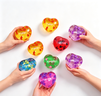 Mini jouet anti-stress en TPR en forme de cœur de 3,5 cm, texture gelée, pour la Saint-Valentin, vente en gros