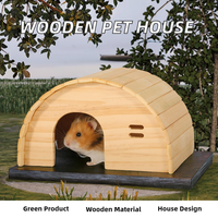 Maison pour hamster et cachette pour cobayes en bois massif écologique avec motif solide pour petits animaux