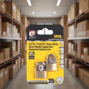 Lucchetto Erpsl 25mm con Archetto Corto in Rame, 2 Pezzi, Qualità Industriale per Uso su Armadietti - Product Image 3