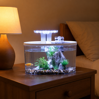 Petit aquarium 2026 : Nouveau système écologique tout-en-un avec filtre et oxygénation pour poissons rouges, faible entretien, idéal pour la maison et le salon