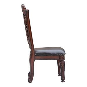 Chaises de salle à manger élégantes DB Brown et Cherry Side Chair, lot de 2 avec garniture en tête de clou - Product Image 3