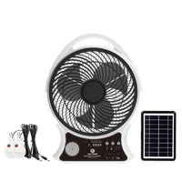 Ventilador Solar con Panel Solar de 14 Pulgadas, Ventilador Recargable de Alta Calidad para Exteriores, Radio Portátil, Ventilador Recargable con Energía Solar