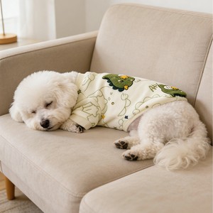 Ropa para mascotas con estampado de animales, camiseta de poliéster para perros Bichon Frise, diseño de dinosaurio estrella para las cuatro estaciones - Product Image 4
