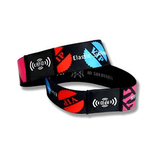 Bracelet tissé jetable NFC Bracelet élastique à usage unique Bracelets RFID pour les billets de concert sportif d'événement - Product Image 1