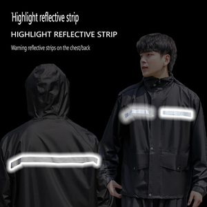 Conjunto de Impermeable y Pantalones de Lluvia Personalizados, Protección Completa del Cuerpo Contra Lluvia Intensa, Reflectantes, con Logotipo Impreso, para Ciclismo, Adultos - Product Image 4