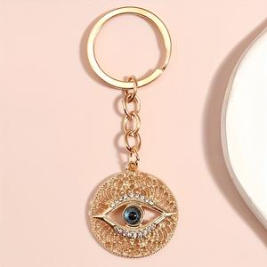 พวงกุญแจรูปหยดน้ำปีศาจพวงกุญแจไรน์สโตนสำหรับเพื่อนกระเป๋าตาสีฟ้าเคลือบมาพร้อมกล่องใส่โทรศัพท์ - Product Image 4