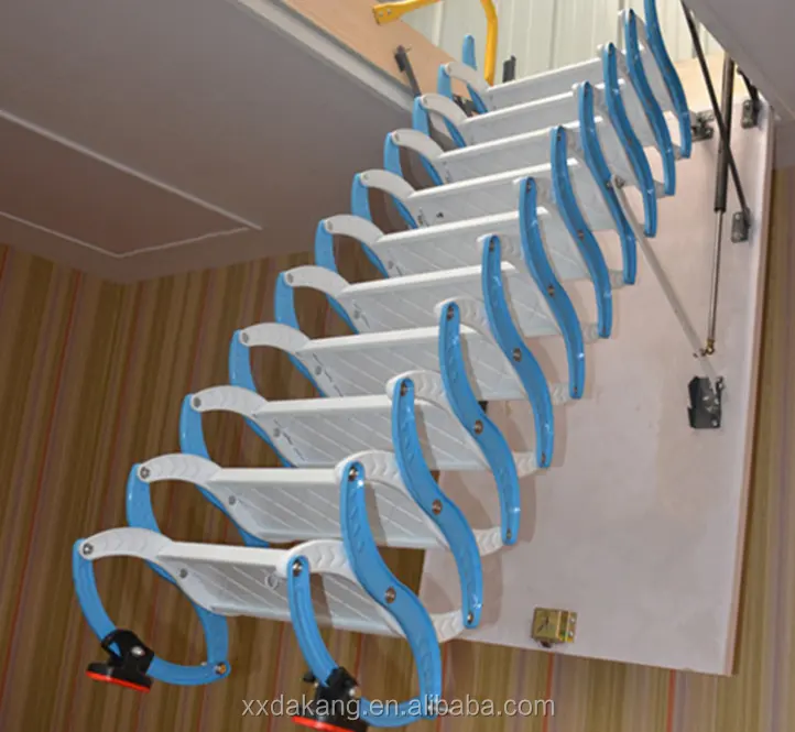 Escada telescópica elétrica automática do sotão, 2020, escadas dobráveis hidráulicas