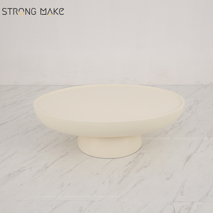 <span class=keywords><strong>Mesa</strong></span> auxiliar central de fibra de vidrio blanca de estilo de lujo moderno nórdico, muebles de salón, juego de <span class=keywords><strong>mesa</strong></span> de centro <span class=keywords><strong>redonda</strong></span> para sala de estar - Product Image 4