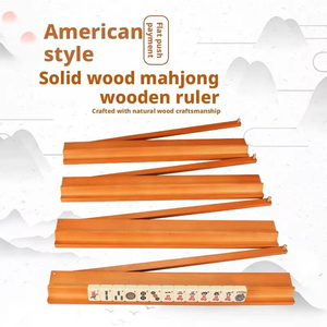 Support de rangement pour tuiles de Mahjong en bois massif, avec bâton de poussée, pliable et portable, règle de Mahjong pour jeu de table - Vente en gros usine - Product Image 2