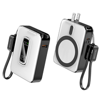 Vente en gros 10000mAh ABS chargeur sans fil batterie externe magnétique 18W Smart Phone Station de charge avec écran d'affichage LED