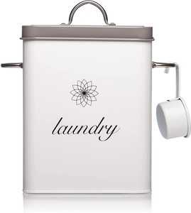 Phong Cách Châu Âu Hiện Đại Giặt Bột Lưu Trữ Hộp Giặt Tablet Retro Kim Loại Container Tin Với Scoop - Product Image 4