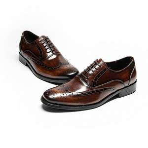 Zapatos de Hombre de Alta Gama, de Piel Auténtica, con Punta Redonda, Grabados, Formales, Casuales, Impermeables, para Otoño y Todas las Estaciones - Product Image 4