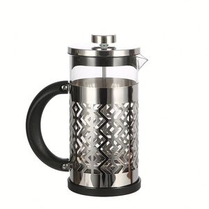กาแฟเฟรนช์เพรสสแตนเลสสตีลพร้อมแก้วโบโรซิลิเกตคุณภาพสูง หม้อต้มชาขนาดใหญ่ และหม้อชงกาแฟแบบใช้มือ - Product Image 1