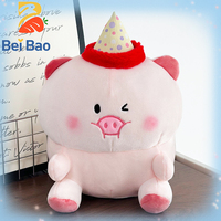 Boneka Hewan Babi Super Lembut Buatan Khusus, Mainan Plushie yang Dapat Dicuci dengan Isian Kapas PP untuk Menghilangkan Stres