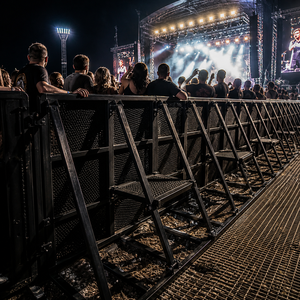 Black Powder Coated Crowd <b>Control</b> Fence, Stable <b>Standing</b> Base Supported Barricade, Easy Assembly Access <b>Control</b> Barrier for Live - Product Image 5