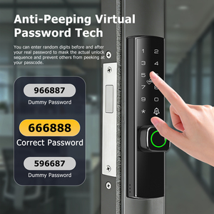 Serrure intelligente à mortaise en alliage d'aluminium pour porte vitrée, avec accès à distance WiFi Tuya et déverrouillage multiple, pour porte battante KFC - Product Image 5