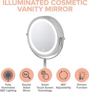 Espejo de Maquillaje Europeo de Escritorio con Carga, Espejo de Maquillaje LED Móvil Conveniente con Alta Definición - Product Image 2