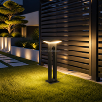Lampes solaires à bollard 5W IP65 étanches, alimentation CC, LED en aluminium, angle de faisceau 180°, contrôle par capteur tactile/détecteur de mouvement, éclairage de jardin moderne et économe en énergie