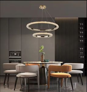 Nuevo diseñador de cristal dorado de doble círculo LED de cristal Villa luces colgantes de lujo moderno candelabro de oro - Product Image 2