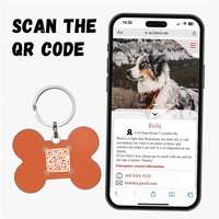 Placa de Identificación Personalizada para Mascotas con Código QR, Etiqueta de Identificación para Perros con Código QR