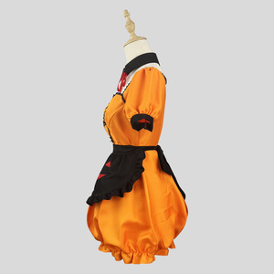 Zixiao Halloween Pumpkin Maid Costume Orange Adult Women Cosplay Outfit Anime Lolita Dress - Product Image 3