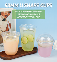 Gobelets en plastique durables avec logo personnalisé 12/16/24 OZ 98MM de diamètre pour boissons froides Branding