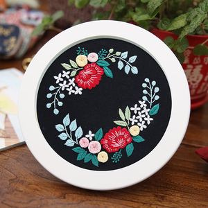 Kit de Tapicería Redonda de Algodón y Lino para Bordado DIY Hecho a Mano, Arte Colgante Floral Vintage de Punto de Cruz, Directo de Fábrica - Product Image 2