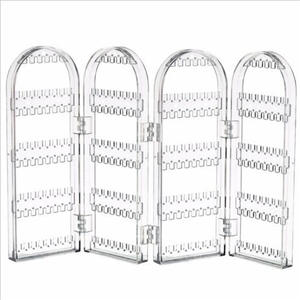 Présentoir à bijoux pliable pour boucles d'oreilles <span class=keywords><strong>collier</strong></span> 2/4 portes en plastique transparent support de bijoux organisateur de stockage de bijoux - Product Image 5