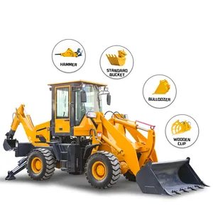 Compact Construction Excavator Backhoe Machine Price 4X4 Small Mini Front End Wheel Loader Backhoe with Rubber Tire and Tractor