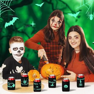 ปลอกหุ้มกระป๋องเรืองแสงในที่มืด สำหรับฤดูร้อน ฮาโลวีน ปลอกกระป๋องแบบกำหนดเอง ของตกแต่งปาร์ตี้สุดฮา สำหรับกระป๋องหรือขวด ของขวัญสำหรับงานสังสรรค์ - Product Image 6