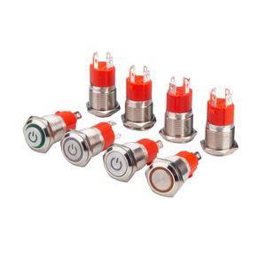 Interruptor de botón LVBO de 16mm, interruptor de luz de encendido IP67 resistente al agua de alta corriente de Metal - Product Image 2