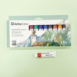 Nouvelle marque de gros tube en aluminium personnalisé en usine 12 couleurs ensemble de peinture <span class=keywords><strong>à</strong></span> l'eau pour le plaisir et l'outil d'apprentissage - Product Image 1