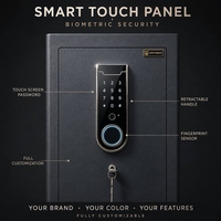 Caja Fuerte Inteligente con Huella Dactilar Biométrica, Caja de Seguridad de Acero Resistente con Panel Táctil Digital para el Hogar, Oficina y Hotel