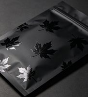 Sac en Mylar BOPP écologique anti-odeur, 3,5 grammes, petit format, noir mat, fermeture à trois côtés, pour fleurs séchées et herbes, hermétique