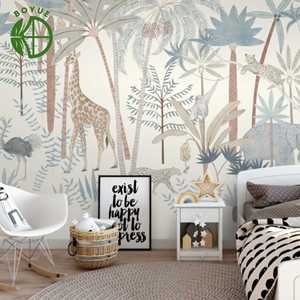 Papier peint <span class=keywords><strong>mural</strong></span> moderne BOYUE, écologique, imperméable, personnalisé, non tissé, imprimé 3D avec des animaux, pour salle à manger, chambre à coucher, 1 an - Product Image 1