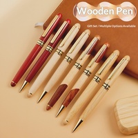 Bolígrafo de Madera Natural, Bolígrafo de Rodillo y Pluma Estilográfica, Juego de Bolígrafos de Madera Original de Arce, Palisandro y Nogal con Caja de Madera