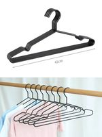 Cintre en tissu métallique en acier inoxydable de couleur noire robuste à usage domestique 5pk avec encoche