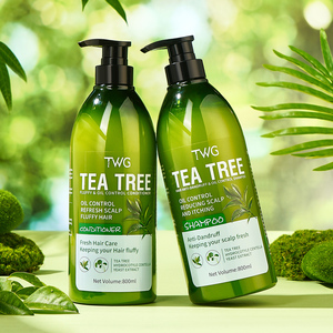 TWG OEM Custom 800ml Champú y acondicionador de árbol de té Acondicionador refrescante y esponjoso Control de aceite Champú anticaspa de árbol de té - Product Image 1