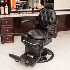 <span class=keywords><strong>2025</strong></span> Estilo Retro Barbearia All Black Leather Styling Shaving <span class=keywords><strong>Chair</strong></span> Luxuoso Reclinável Rotating Stand Salon Barber <span class=keywords><strong>Chair</strong></span> - Product Image 3