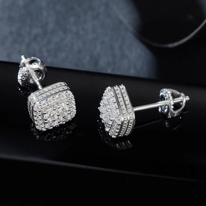 Aivenchy, joyería chapada en rodio, pendientes finos de moissanita VVS, pendientes de tuerca de plata de ley S925 con diamante cultivado en laboratorio para mujer - Product Image 2