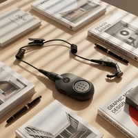 Headset Walkie Talkie Nirkabel Hitam NNTN8189 dengan Kabel Earphone dan Mikrofon 12 inci