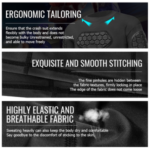 Maillot de football à manches longues pour adulte avec rembourrage de compression, protection EVA, silicone antidérapant, protection corporelle pour sports extrêmes - Product Image 5