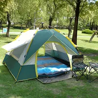 야외 방수 휴대용 자동 쉬운 설정 팝업 인스턴트 오픈 4 사람 야외 캠핑 돔 텐트 여행 하이킹