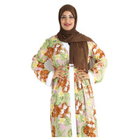 Vente en gros de cardigan à fleurs pour femmes musulmanes robe vêtements islamiques abaya à imprimé floral pour femmes robe musulmane YM116