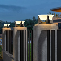 Lampadaire solaire LED de jardin avec capteur de mouvement IP65, lampes de poteau étanches, éclairage mural extérieur pour pelouse, décoration de pilier LED