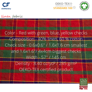 Tissu à carreaux écossais classique en coton et <span class=keywords><strong>lin</strong></span> teint en fil, motif tartan écossais, pour uniformes scolaires, textiles de maison et tissus de canapé - Product Image 2